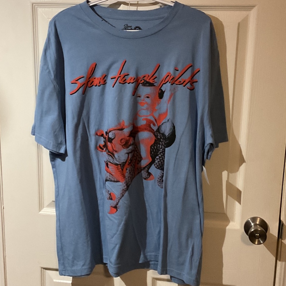 NWT Stone Temple Pilots Graphic Tour Tee - Light Blue with Red Print